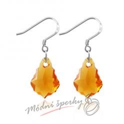 Náušnice Shape stone orange s krystaly Swarovski Elements