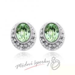 Náušnice Eclipse green s krystaly Swarovski Elements