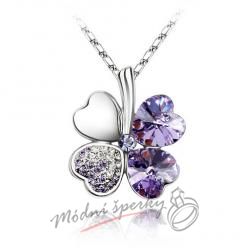 Sweet Four-leaf tanzanite s krystaly SWAROVSKI ELEMENTS