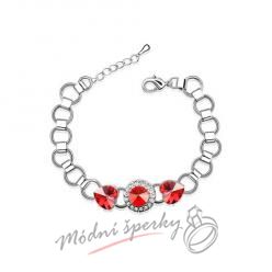 Náramek s krystaly Swarovski Elements Mood red heart