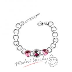 Náramek s krystaly Swarovski Elements Mood rose heart