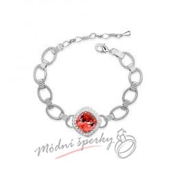 Náramek s krystaly Swarovski Elements Big stone red