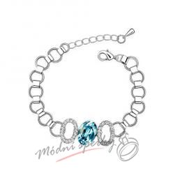 Náramek s krystaly Swarovski Elements O aquamarine stone