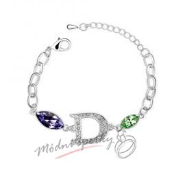 Náramek s krystaly Swarovski Elements D tanzanite & peridot