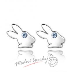 Náušnice Rabbit blue s krystaly Swarovski Elements