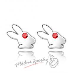 Náušnice Rabbit red s krystaly Swarovski Elements