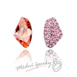 Náušnice Two stones red s krystaly Swarovski Elements