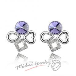 Náušnice Symbols tanzanite s krystaly Swarovski Elements