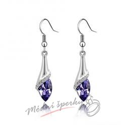 Náušnice Elf tear tanzanite s krystaly Swarovski Elements