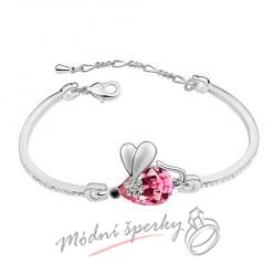 Náramek s krystaly Swarovski Elements včelka rose