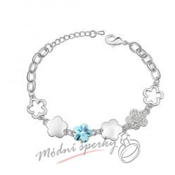 Náramek s krystaly Swarovski Elements aquamarine flower