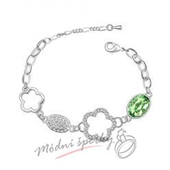 Náramek s krystaly Swarovski Elements Happy peridot