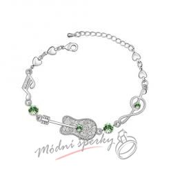 Náramek s krystaly Swarovski Elements Music peridot