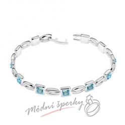 Náramek s krystaly Swarovski Elements simple aquamarine