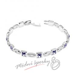 Náramek s krystaly Swarovski Elements simple tanzanite