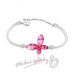 Náramek s krystaly Swarovski Elements butterfly rose