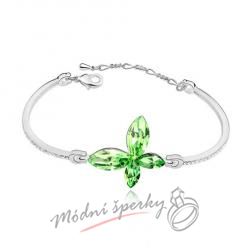 Náramek s krystaly Swarovski Elements butterfly peridot