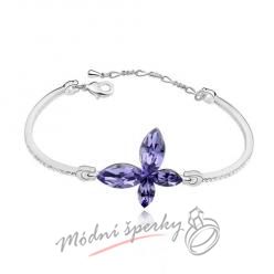 Náramek s krystaly Swarovski Elements butterfly tanzanite