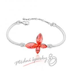 Náramek s krystaly Swarovski Elements butterfly red