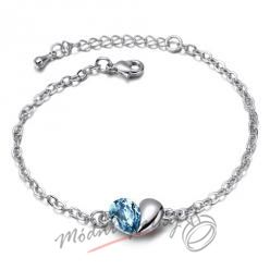 Náramek s krystaly Swarovski Elements heart blue