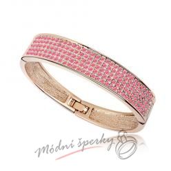 Náramek s krystaly Swarovski Elements gold strong - rose