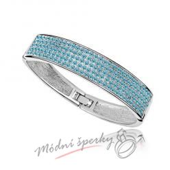 Náramek s krystaly Swarovski Elements Strong - aquamarine