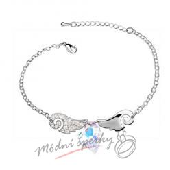 Náramek s krystaly Swarovski Elements  angel wings - clear