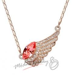 Golden wing with red crystal swarovski elements