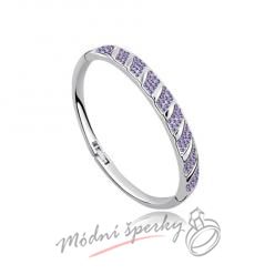 Náramek s krystaly Swarovski Elements stripes purple