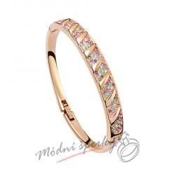 Náramek s krystaly Swarovski Elements Stripes multicolor - gold