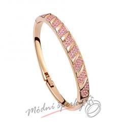 Náramek s krystaly Swarovski Elements Stripes pink - gold