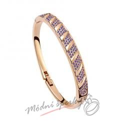 Náramek s krystaly Swarovski Elements Stripes purple - gold