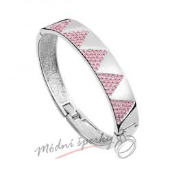 Náramek s krystaly Swarovski Elements Triangle - pink