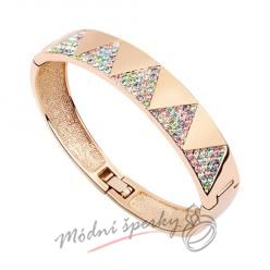 Náramek s krystaly Swarovski Elements Triangle - multicolor -gold