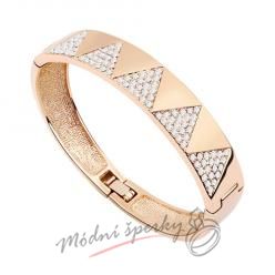 Náramek s krystaly Swarovski Elements Triangle - white - gold