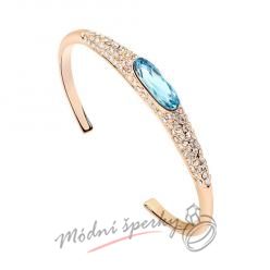 Náramek s krystaly Swarovski Elements Sparkling - blue - gold