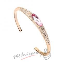 Náramek s krystaly Swarovski Elements Spargling - pink - gold