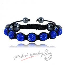 Shamballa náramek tmavě modrý